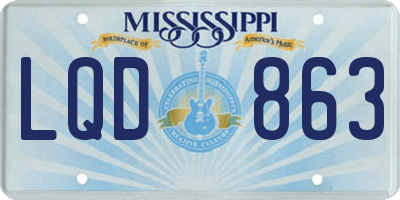 MS license plate LQD863