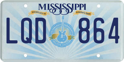 MS license plate LQD864