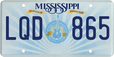 MS license plate LQD865