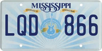 MS license plate LQD866