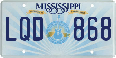 MS license plate LQD868