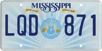 MS license plate LQD871