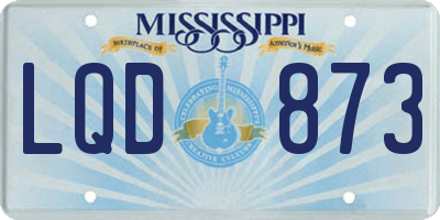MS license plate LQD873