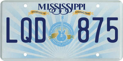 MS license plate LQD875
