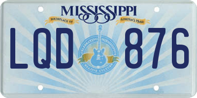 MS license plate LQD876