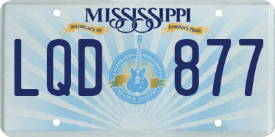 MS license plate LQD877