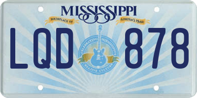 MS license plate LQD878