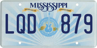 MS license plate LQD879