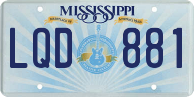 MS license plate LQD881