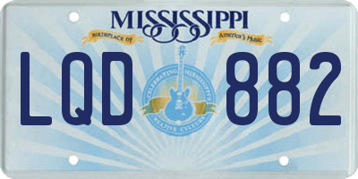 MS license plate LQD882
