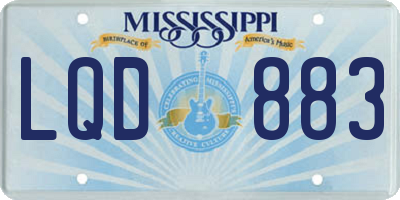 MS license plate LQD883