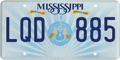 MS license plate LQD885