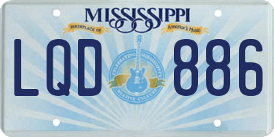 MS license plate LQD886