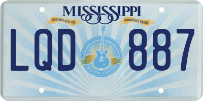 MS license plate LQD887