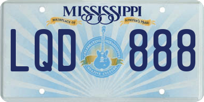 MS license plate LQD888