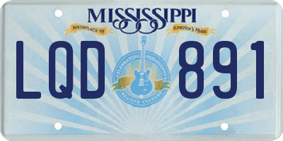 MS license plate LQD891
