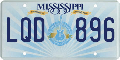MS license plate LQD896