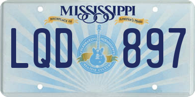 MS license plate LQD897