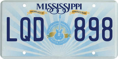 MS license plate LQD898