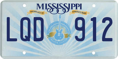 MS license plate LQD912