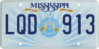 MS license plate LQD913