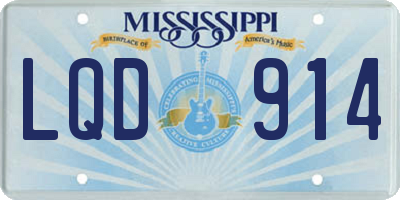 MS license plate LQD914