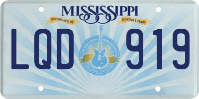 MS license plate LQD919
