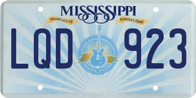 MS license plate LQD923
