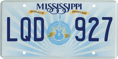 MS license plate LQD927