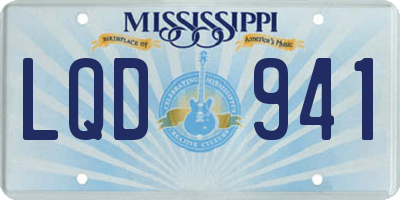 MS license plate LQD941