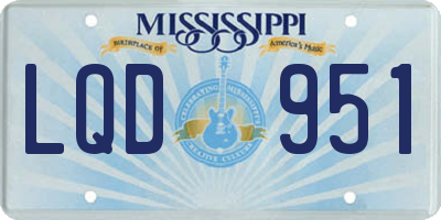 MS license plate LQD951