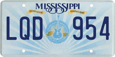 MS license plate LQD954