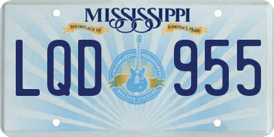 MS license plate LQD955