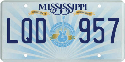 MS license plate LQD957