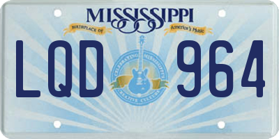 MS license plate LQD964