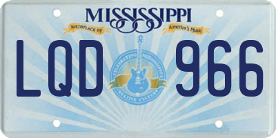 MS license plate LQD966
