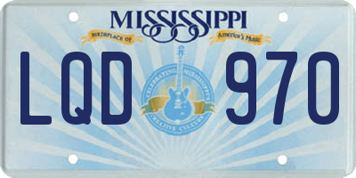 MS license plate LQD970
