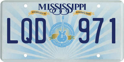 MS license plate LQD971