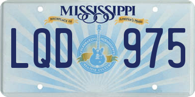 MS license plate LQD975