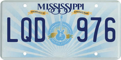 MS license plate LQD976
