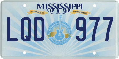 MS license plate LQD977