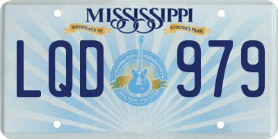 MS license plate LQD979
