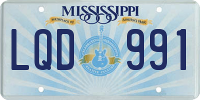 MS license plate LQD991