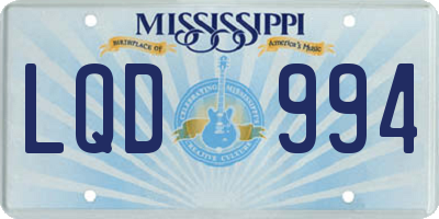 MS license plate LQD994
