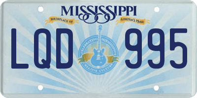 MS license plate LQD995