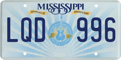 MS license plate LQD996