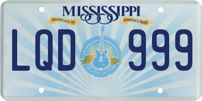 MS license plate LQD999