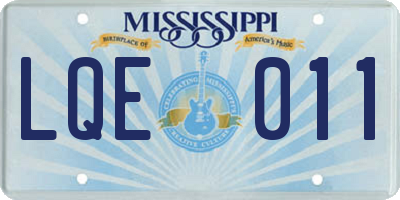 MS license plate LQE011