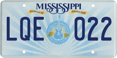 MS license plate LQE022