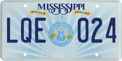MS license plate LQE024